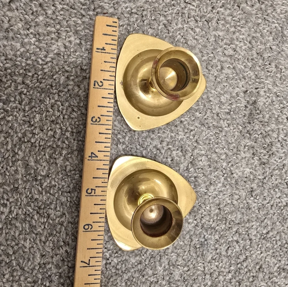 Brass Candlestick Holder Set Of 2 Vintage Decor Chic Cabin Farmhouse Classic